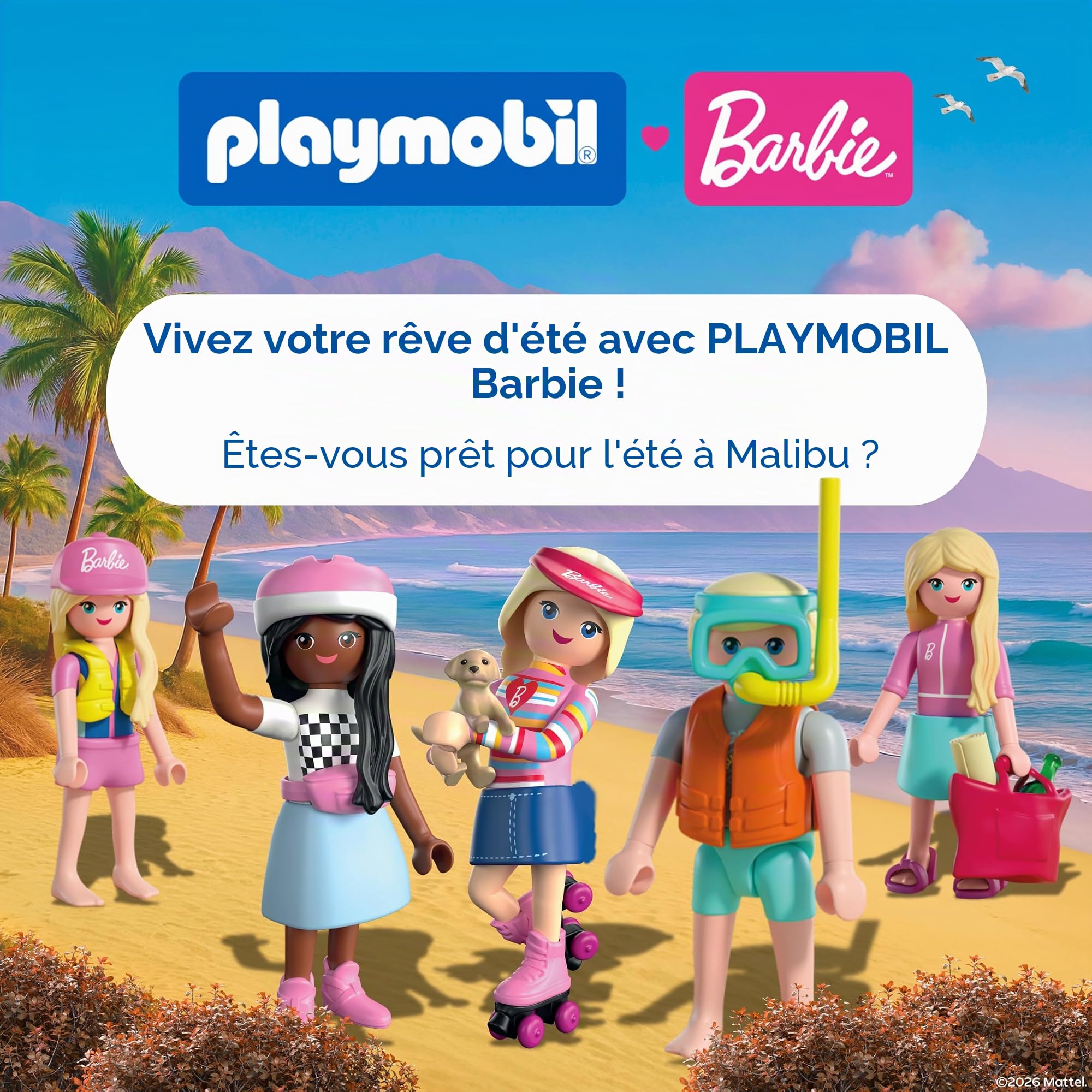 Playmobil, Barbie, Bateau d’Aventure, Bateau Rapide avec Barbie et Ken, Action de Wakeboard et de Snorkeling pour Enfants, Jouet Aquatique, pour Enfants à partir de 4 Ans, 72122