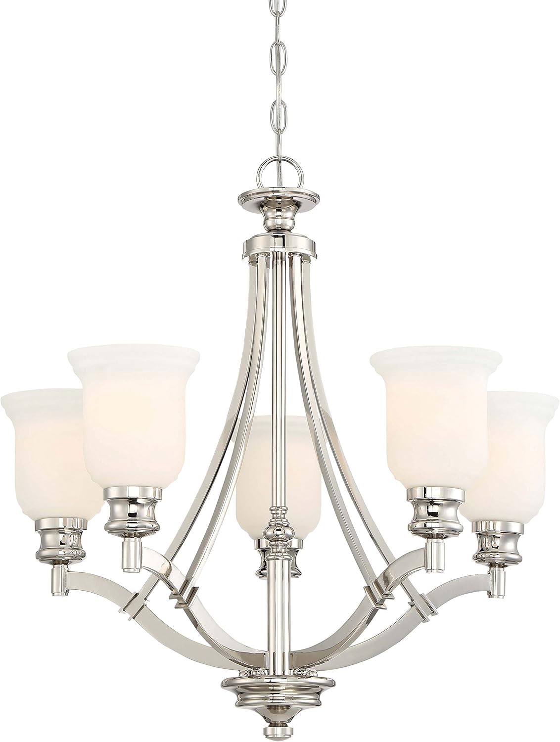 Minka Lavery Chandelier Lighting 3295-613 Audrey's Point, 5-Light 500 Total Watts, Polished Nickel
