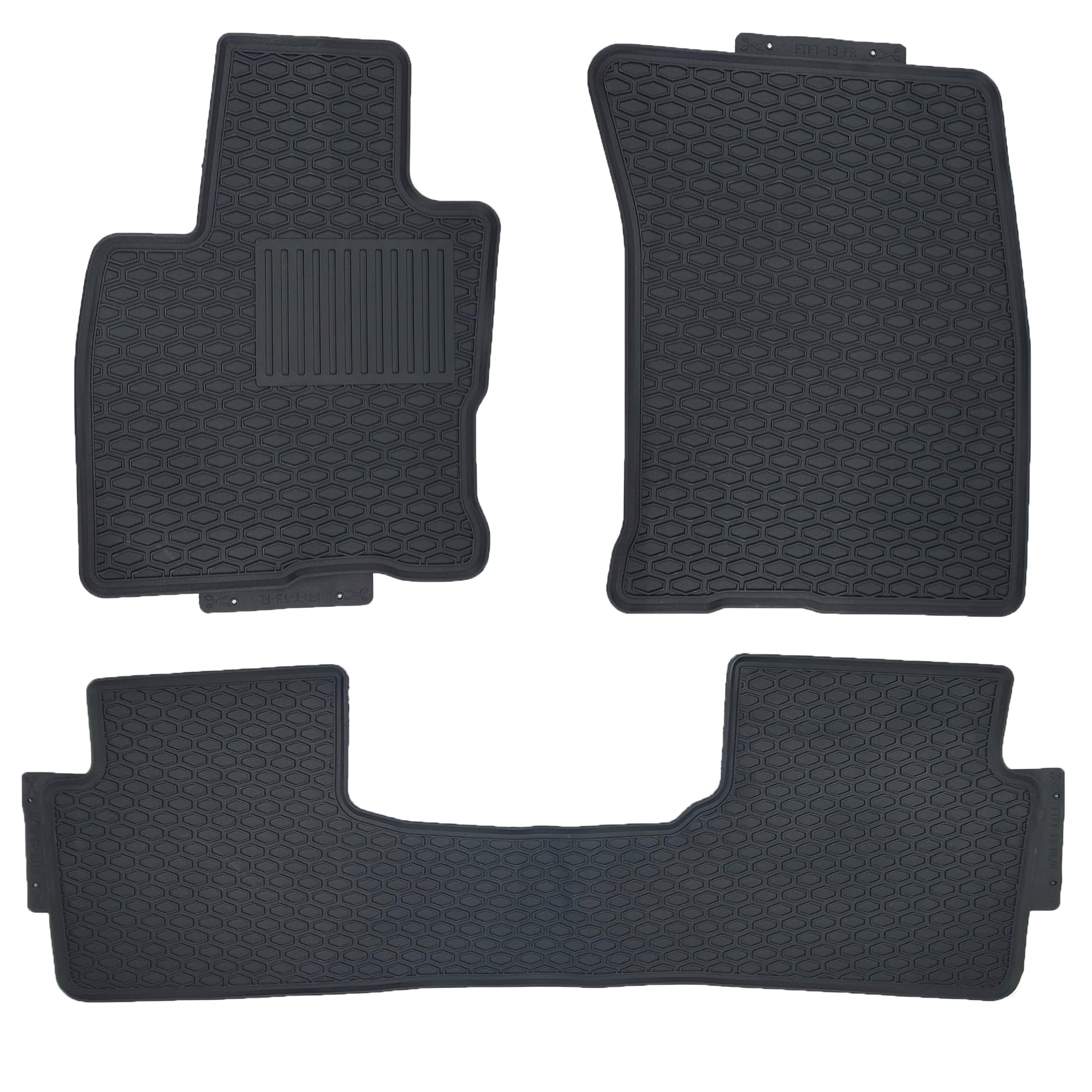 Photo 1 of Custom-fit for 2021-2024 Ford Bronco Premium All-Weather Rubber Floor Mats and Liners Front and 2nd Row Heavy Duty Set (Black)