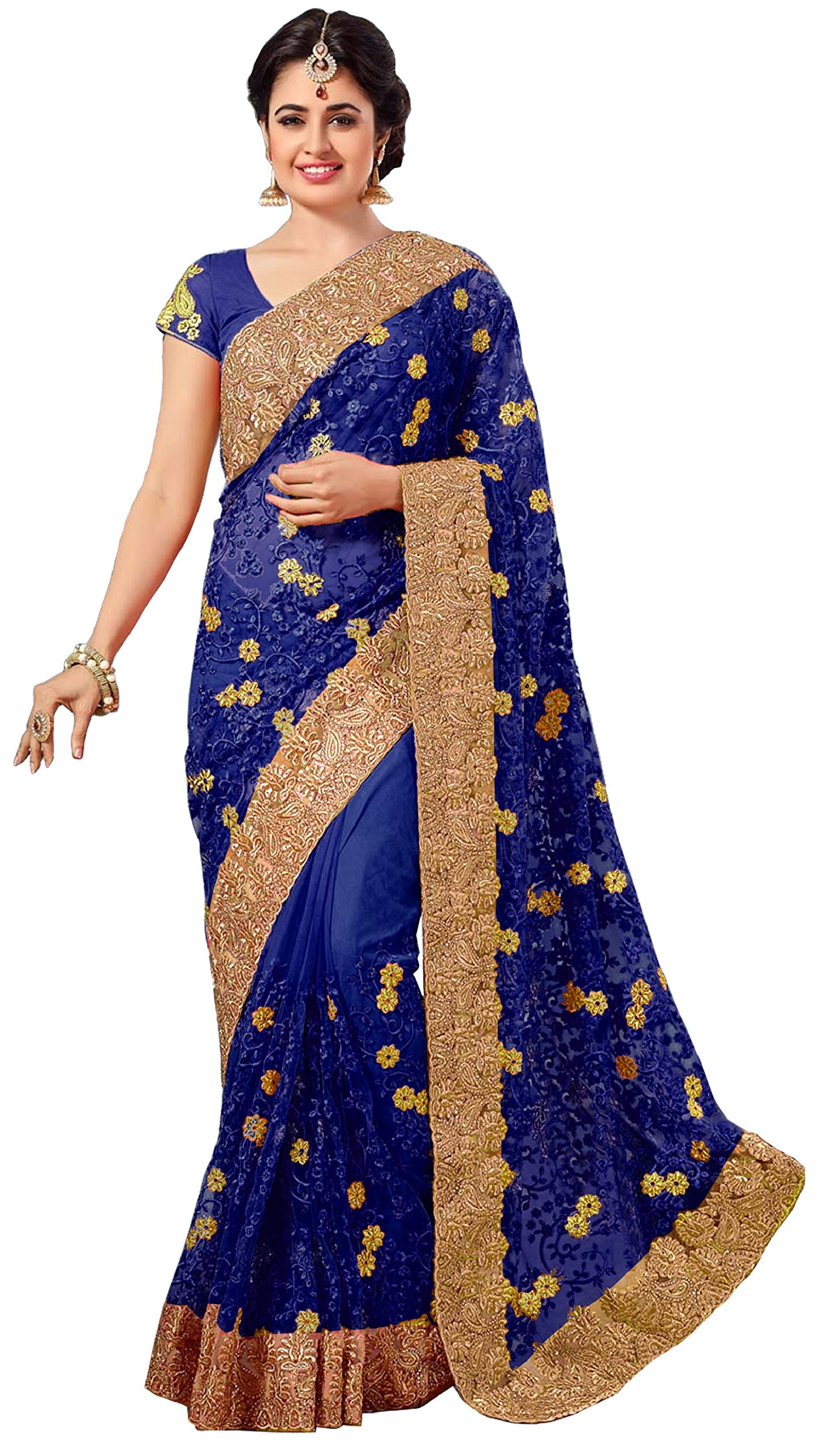 KEDARFABWomen's Art Silk Saree With Unstiched Blouse Piece