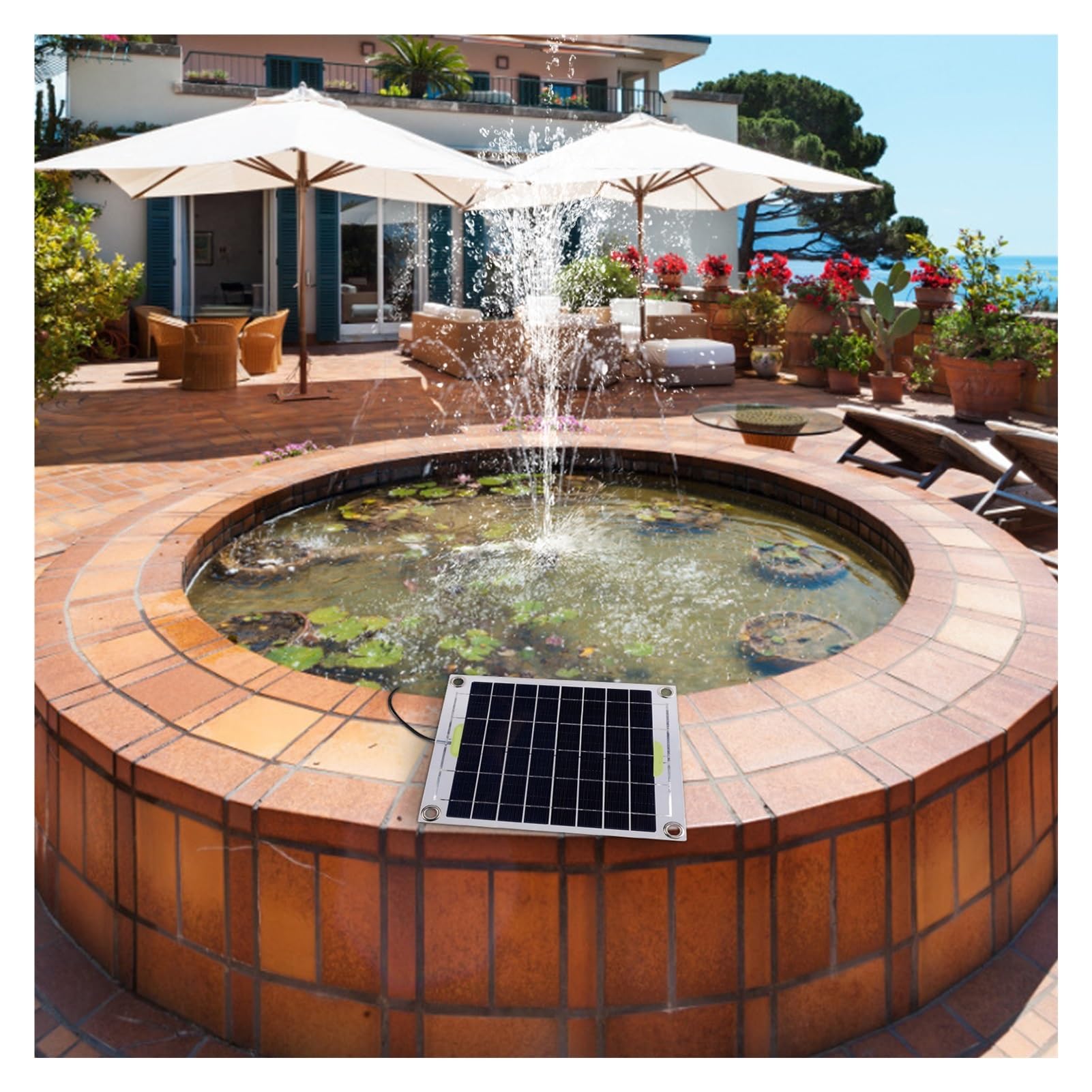 Bomba solar para estanque Bomba de agua solar 10W Bomba de fuente al aire libre con panel solar separado Kit de bomba de agua solar al aire libre for la decoración del estanque del tanque de peces con