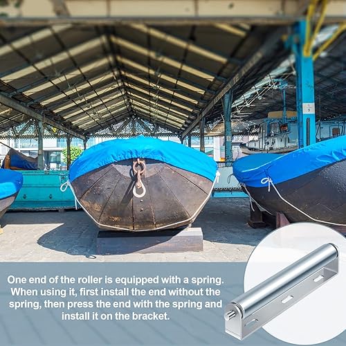 Miniatura 4 de Therwen 4 juegos de rodillos transportadores de 1.5 pulgadas de diámetro con soportes de acero galvanizado de 10 pulgadas, juego de rodillos largos