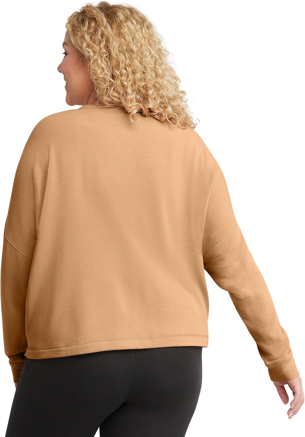 Hanes womens Originals Fleece Crop Sweatshirt, Soft Brushed Fleece Cropped Pullover, Plus - Image 3