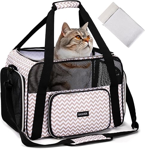BAGLHER Transportador de viaje para mascotas, transportador de perros para gatos pequeños y medianos, perros, cachorros, aprobado por aerolíneas, Blw