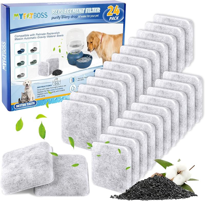 Refil de Filtro para Fonte de Água Petmate Replendish com Carvão Ativado MyfatBOSS, 24 unidades