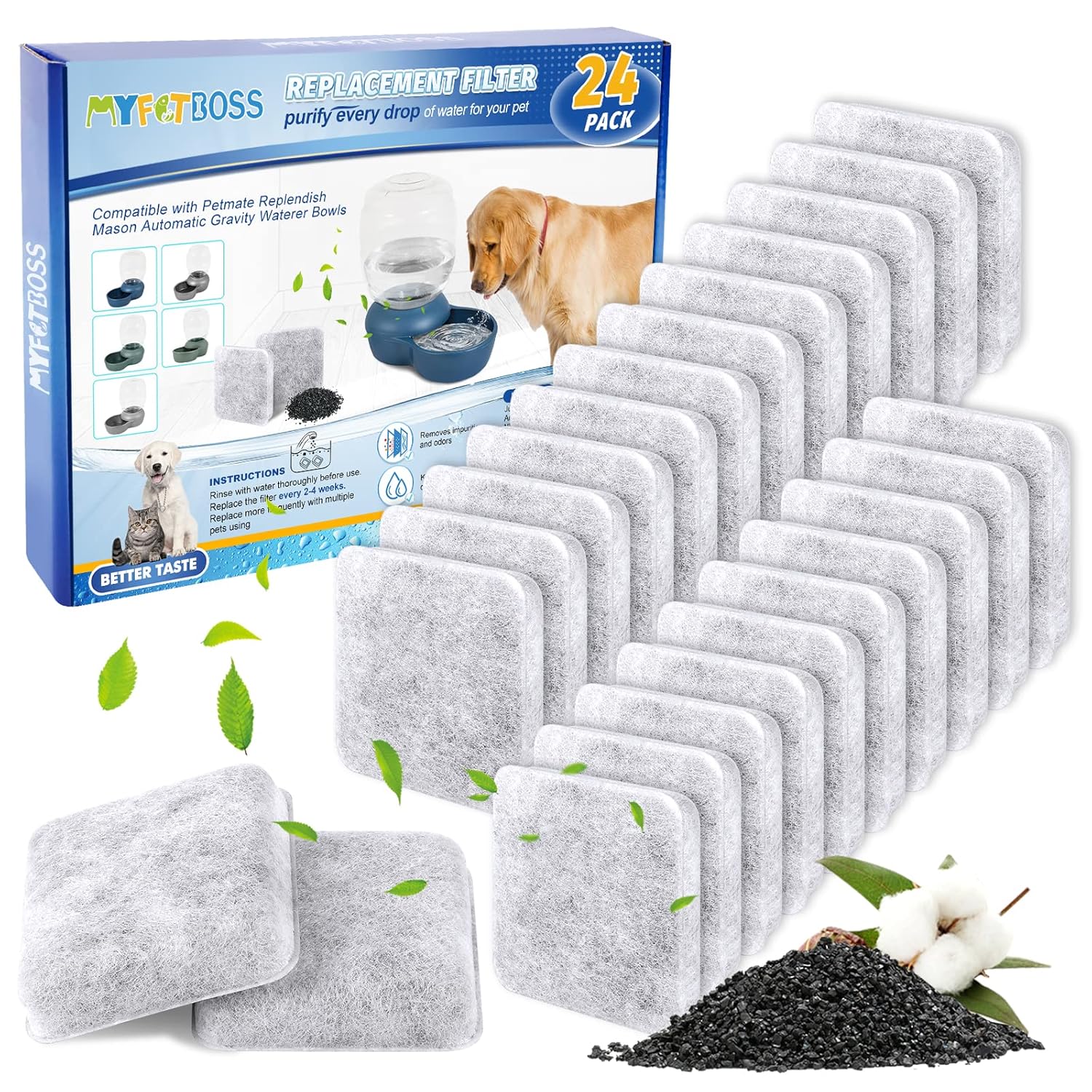MyfatBOSS Cat Water Fountain Filter, Pet Fountain Filter Replacement ...