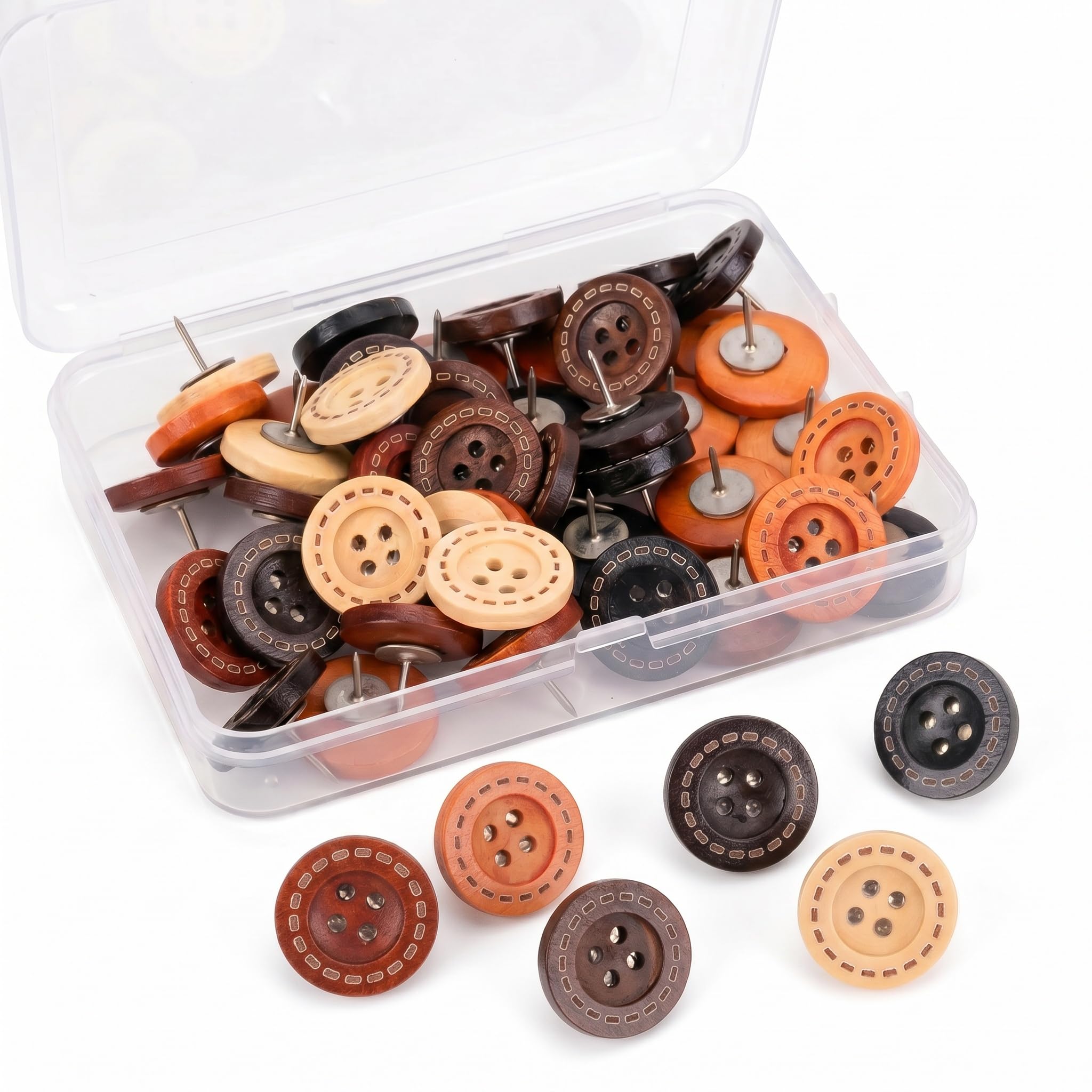 50Pcs Drawing Pins, Thumb Tacks, Push Pins for Pinboard, Cork Board, Wall and Notice Board, Cute Tacks Thumbtacks, Decorative Button Pin for Home Office Posters Photos Postcards Maps