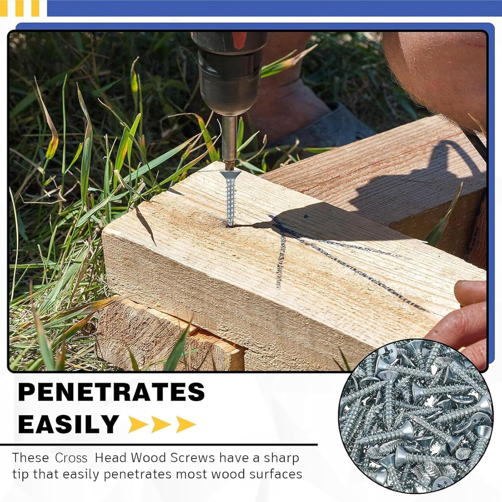 LEIFIDE 1000 viti a testa piatta da 1,3 cm, zincate, piccole cerniere per legno, mobili da interni, lavorazione del legno (ferro zincato)