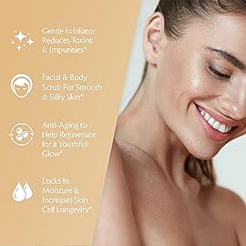 Arabica Coffee Scrub for Hands, Feet, and Body, Exfoliating Scrub with Collagen and Stem Cells, Face Cleanser for Cellulite, Fine Lines, and Stretch Marks, 12oz (1 Pack) by M3 Naturals