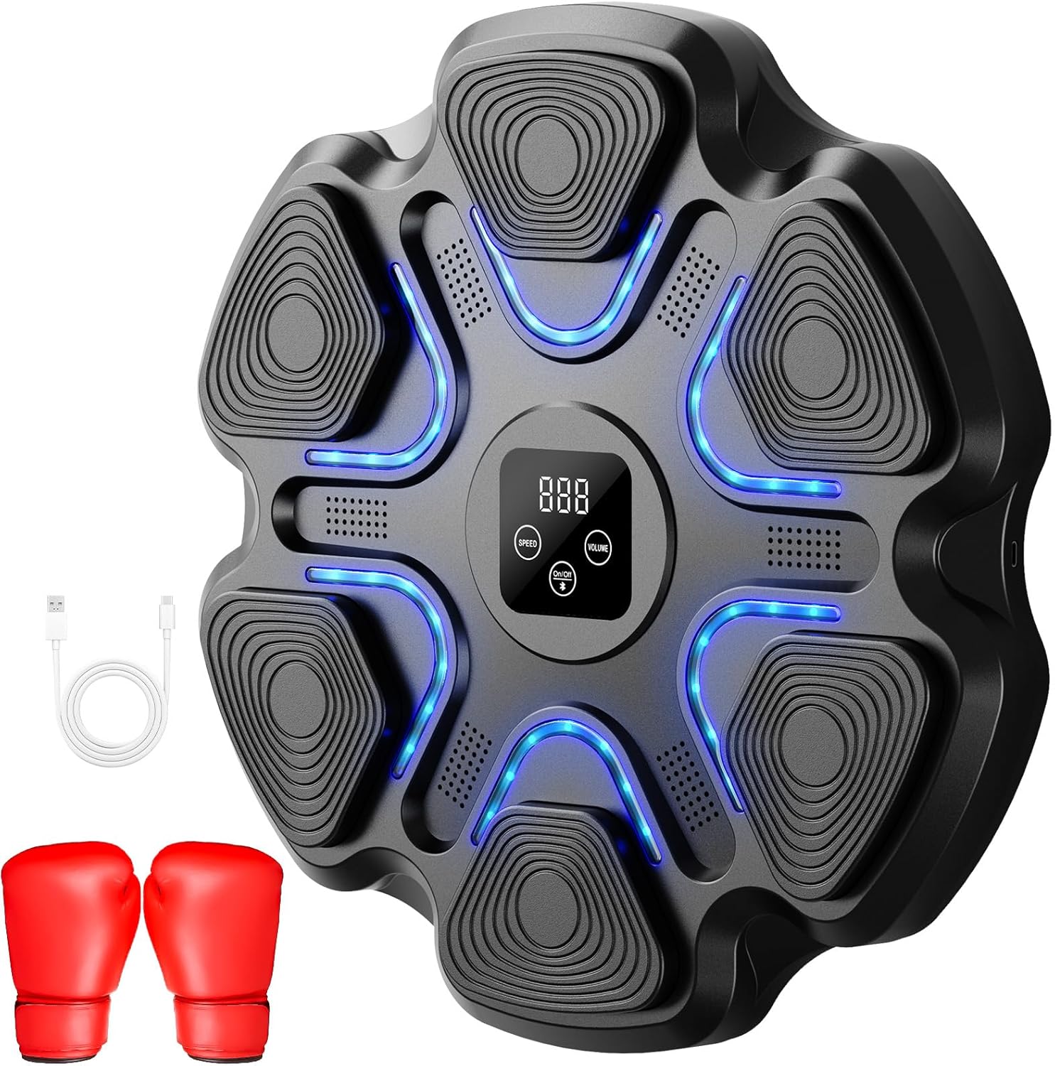 Music Boxing Machine with Gloves, Boxing Machine Wall Mounted for Kids Adults, Bluetooth Smart Training Machine with 9 Modes & 9 Speeds, Punching Workout Equipment Target for Home, Office, Gym