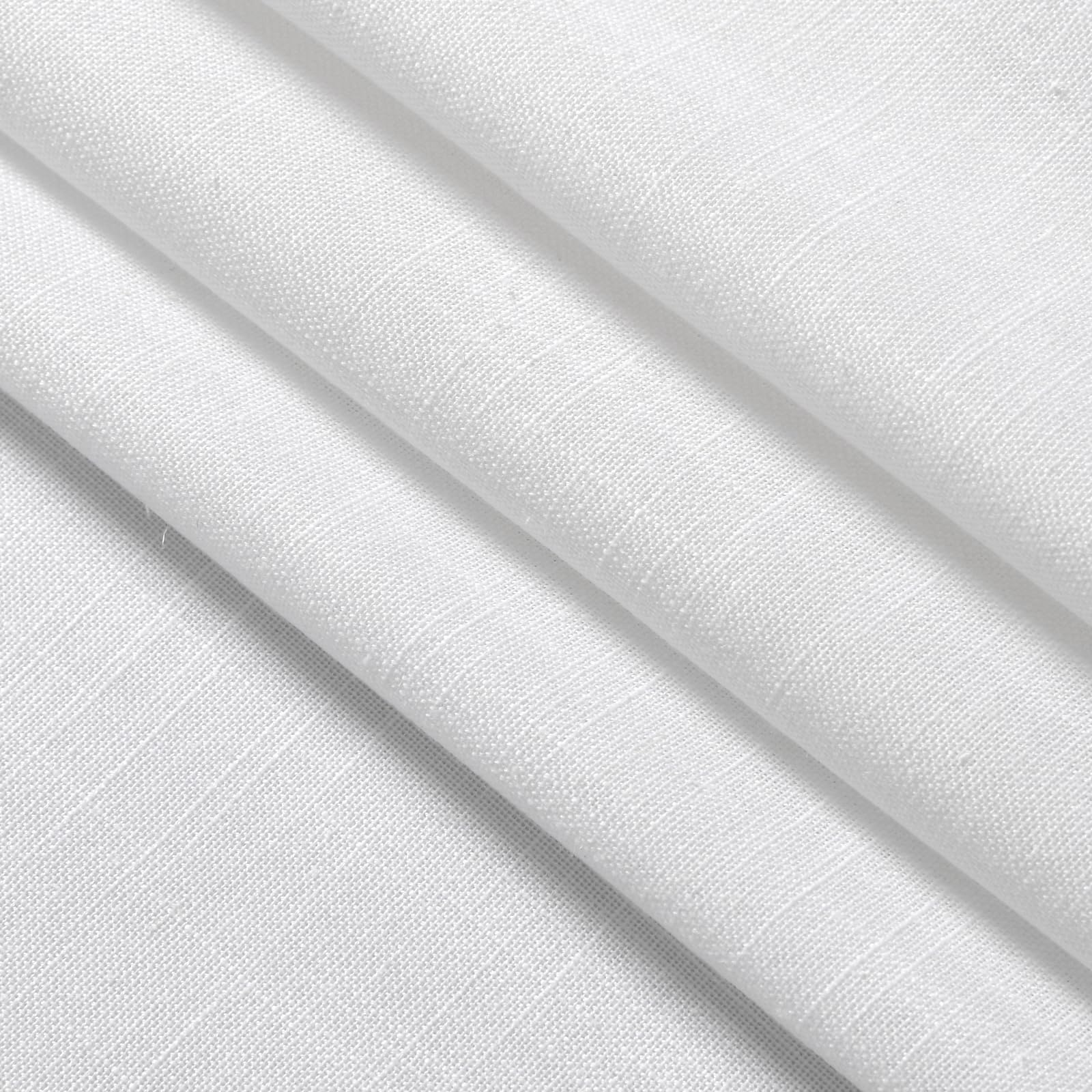 Tende in lino bianco 160 cm di lunghezza, per camera da letto, con linguetta posteriore, filtraggio della luce, privacy, tende bianche velate moderne per casa colonica, decorazione costiera, tenda in