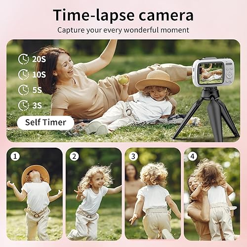 Miniatura 5 de WellTone - Cámara digital para niños, video 4K de 64 MP, cámaras compactas de zoom y disparo de 18X, mini cámaras de enfoque automático, pantalla de