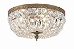 Crystorama 2 Light Clear Italian Crystal Flush Mount (Olde Brass, 12