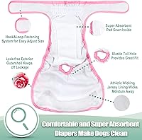 Vista 5 de wegreeco - Pañales lavables y reutilizables para perros (patrón elegante), pañales para perras, paquete de 3 (floral, talla S)