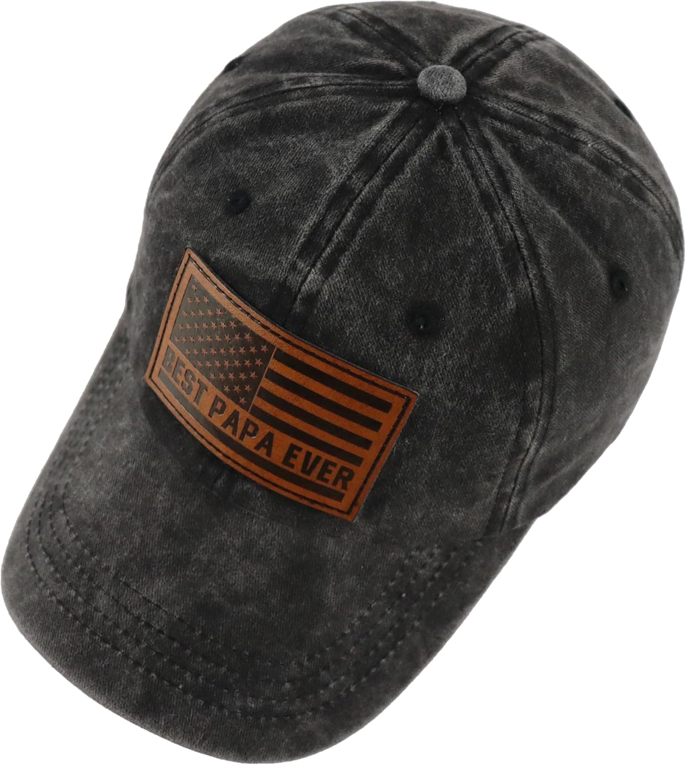 Best Dad Ever American Flag Hat,Adjustable Cotton Embroidered Fathers Day Birthday Gifts for Papa Baseball Cap - Image 4