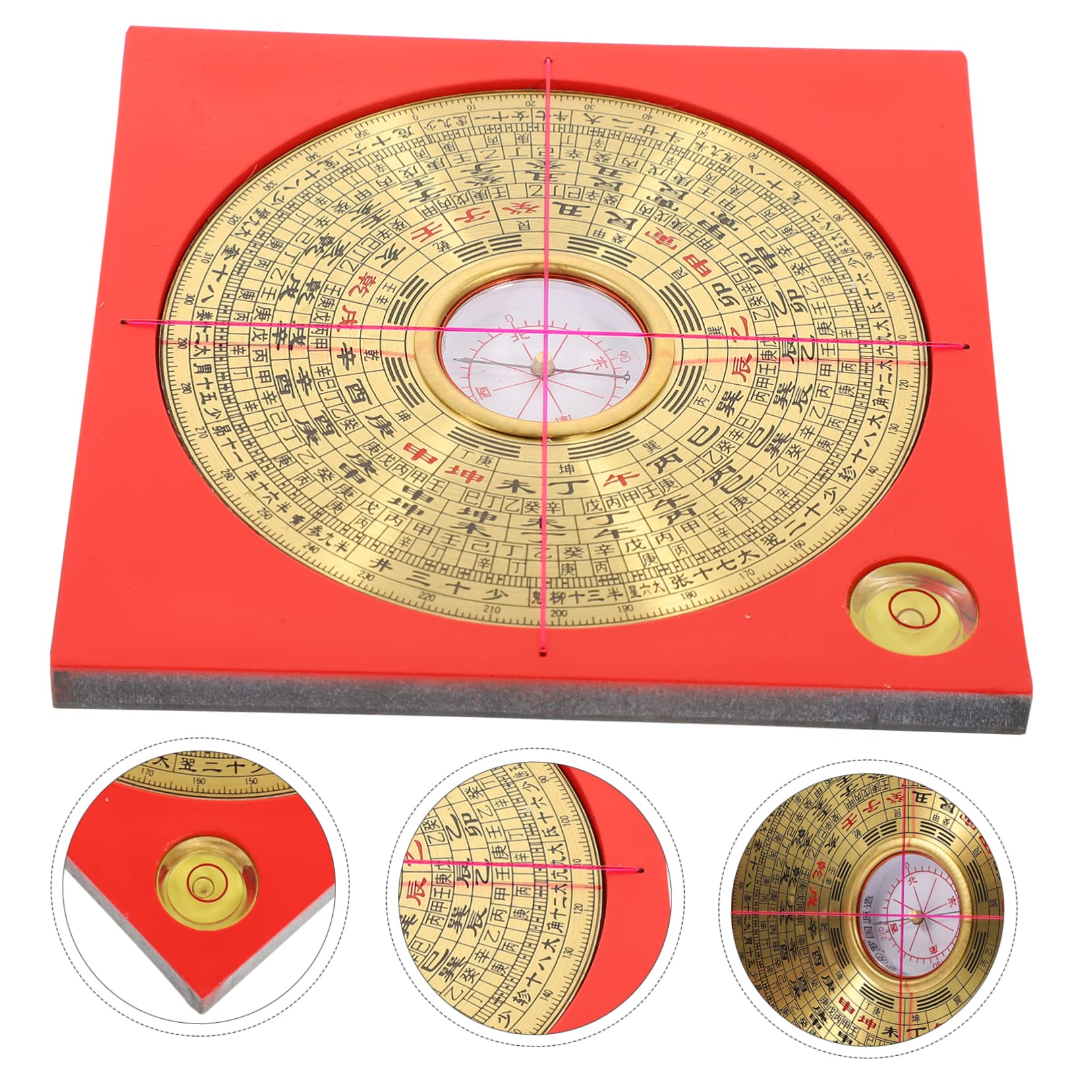 IMIKEYA 2 Ensembles Boussole poêle Feng Shui Compas Fournitures taoïstes Assiette Bagua décoration intérieure cuivre Golden
