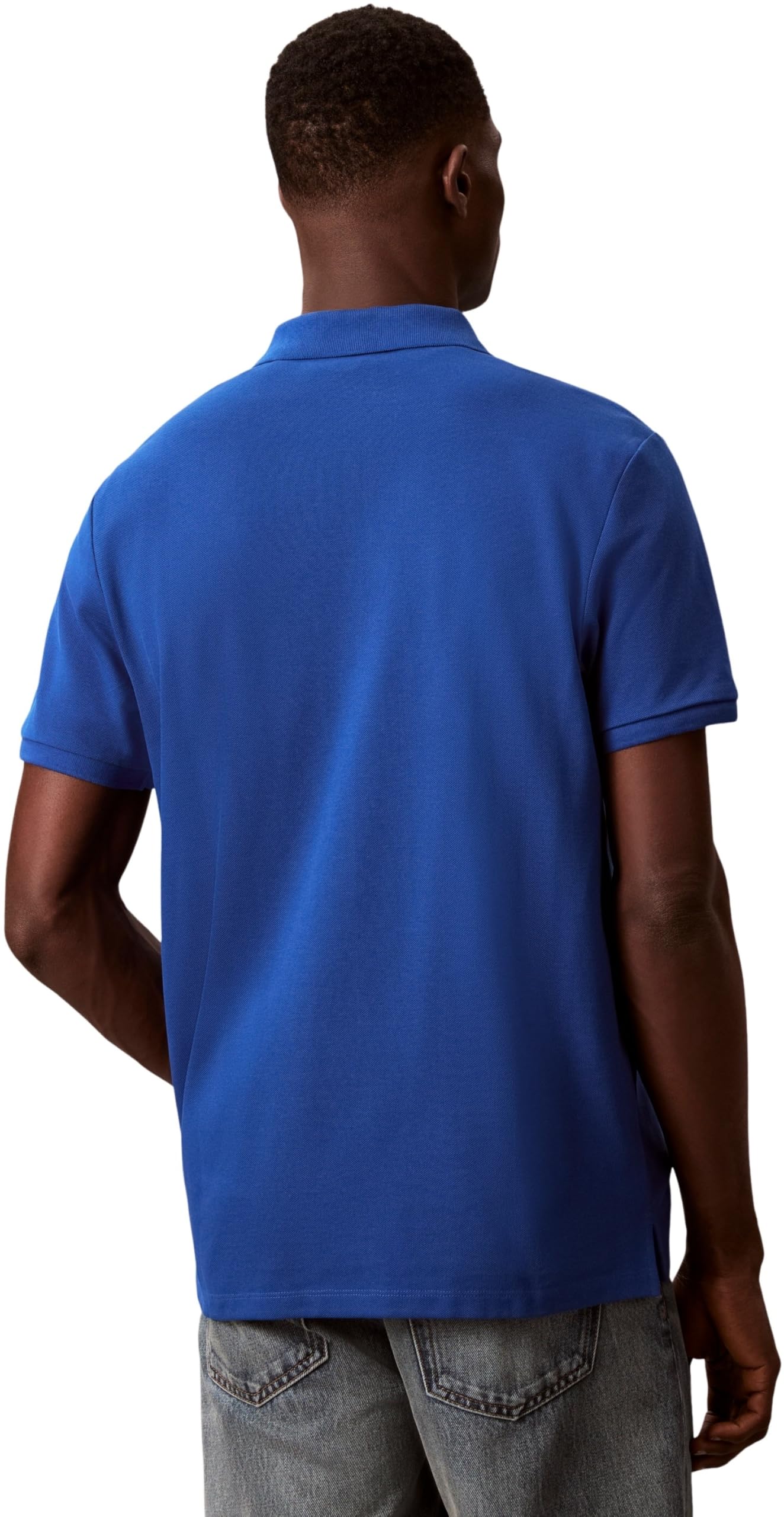 Calvin Klein Polo de Manga Corta Hombre Monogram Pique de algodón