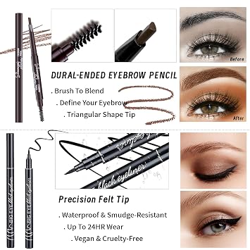YBUETE Makeup Set Full Kit for Girls Teens Women, Makeup Present Set, Includes Eyeshadow, Foundation, counter stick, Powder, Eyebrow Pencil, Eyeliner, Brushes, Lip Gloss, Sponge, Cosmetic Bag