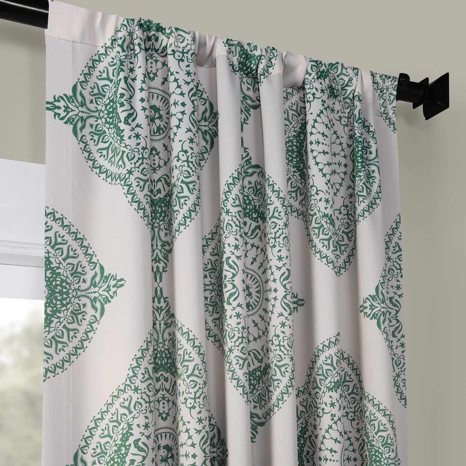 HPD Half Price Drapes Printed Room Darkening Curtains for Bedroom, Living Room 50 X 96, BOCH-KC27D-96 (1 Panel) Henna Clover