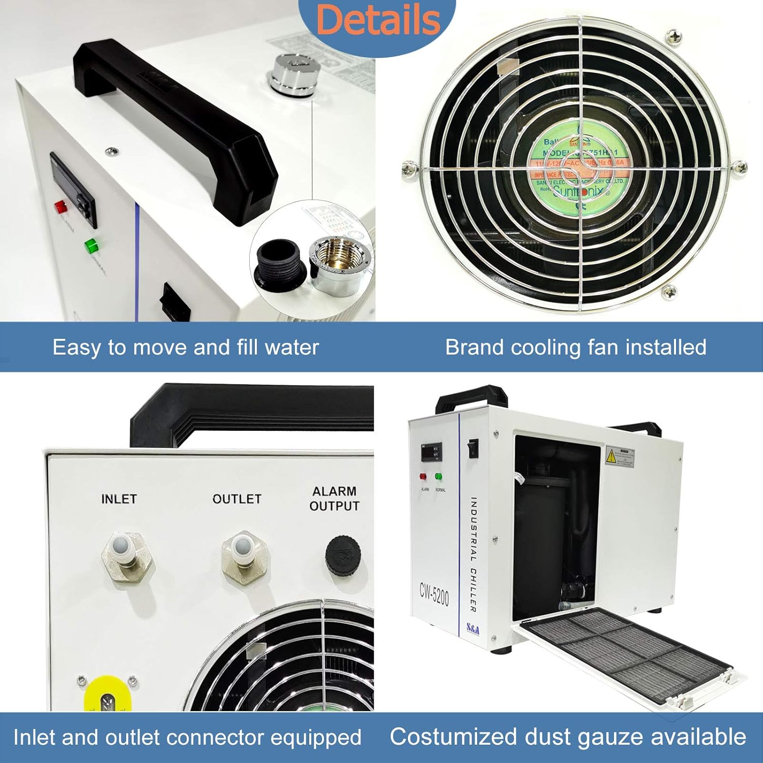 Best Deal Product S&A Genuine CW-5200DH (Upgraded 5200DG) Water Chiller for CO2 Laser Engraving Cutting Water Cooling Free Shipping 🛒 S&A Genuine CW-5200DH (Upgraded 5200DG) Water Chiller for CO2 Laser Engraving Cutting Water Cooling