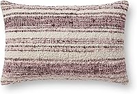 Vista 2 de Loloi Chris Loves Julia x Pillow Collection PCJ0002 - Almohada de poliéster (13 x 21 pulgadas), color borgoña/marfil