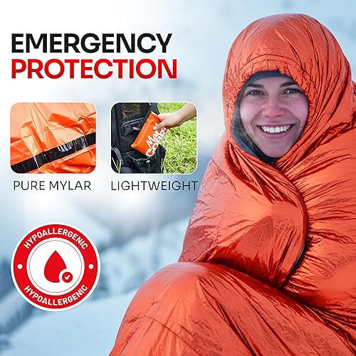 Miniatura 5 de Emergency Sleeping Bag for Survival Gear and Supplies Life Bivy Sack Waterproof Mylar Emergency Blankets for Survival Kit Car Camping Gear Hiking