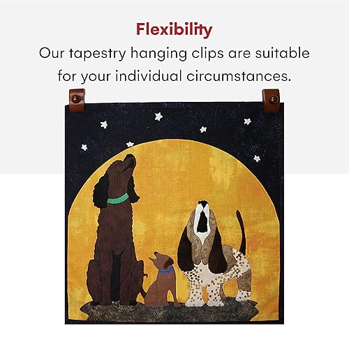 Miniatura 4 de Precision Quilting Tools Classy Clamps - Perchas de madera con 4 clips grandes (oscuro) y tornillos para colgar en la pared. Cuelga y exhibe