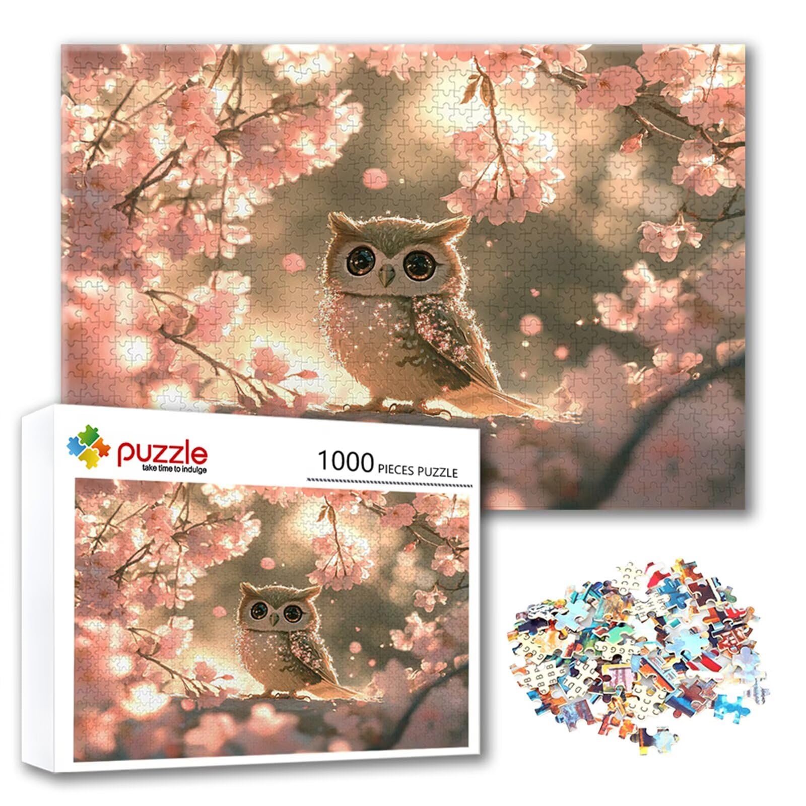Puzzle sowa puzzle 2000 sztuk kwiat, niemożliwe łamigłówki, drewniane układanki dla dorosłych układanki, gry logiczne dla całej rodziny z redukcją ciśnienia, prezenty dla kobiet mężczyzn U-2