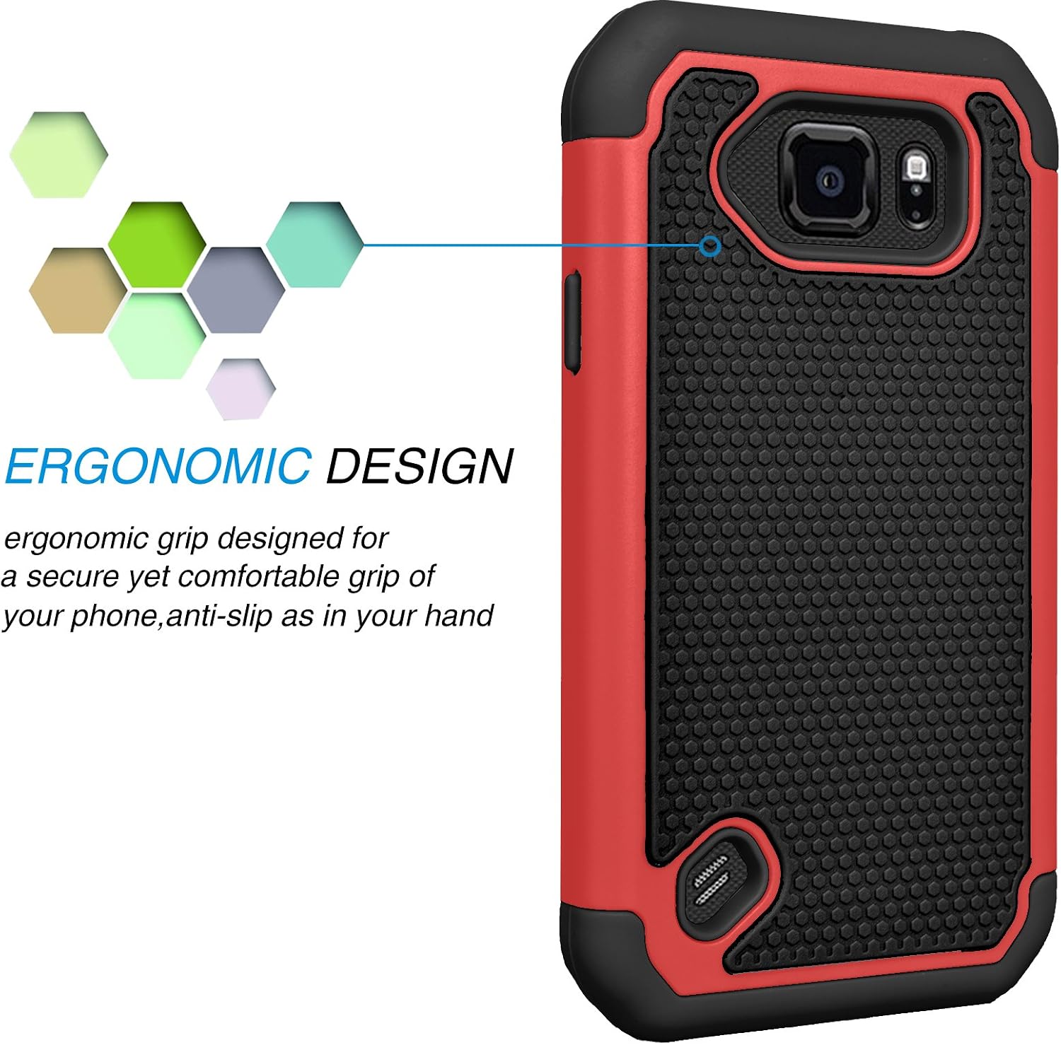 Tekcoo Galaxy S6 Active Case, (TM) [Tmajor Series] [Red/Black] Shock Absorbing Hybrid Rubber Plastic Impact Defender Rugged Slim Hard Case Cover Shell for Samsung Galaxy S6 Active AT&T SM-G890