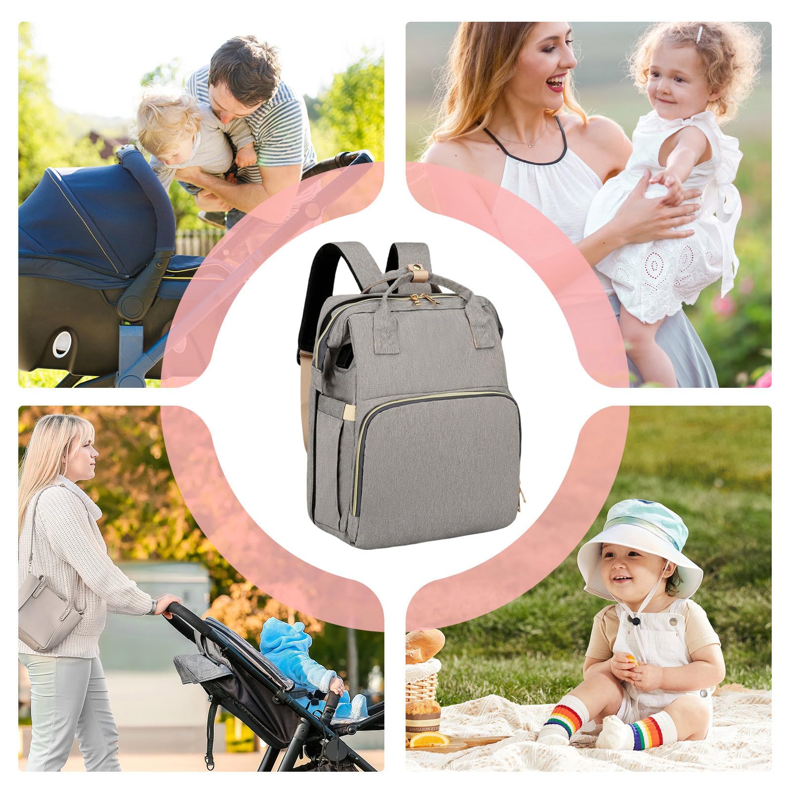 Borsa per pannolini impermeabile, grande capacità, accessorio da viaggio leggero per riporre vestiti, giocattoli e bottiglie