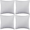 Orison Sapphire® Cushion Covers Set of 4 | 100% Microfiber Soft Satin Stripe Square Cushion Protectors with Invisible Zipper | Throw Pillow Cases For Living room, Bedroom, Sofa | Size 45x45Cm White