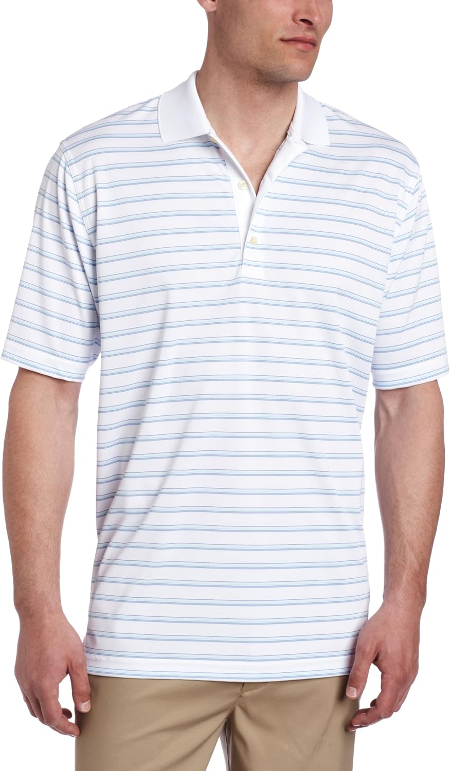 Greg Norman Collection Men's ML75 Textured Stripe Polo