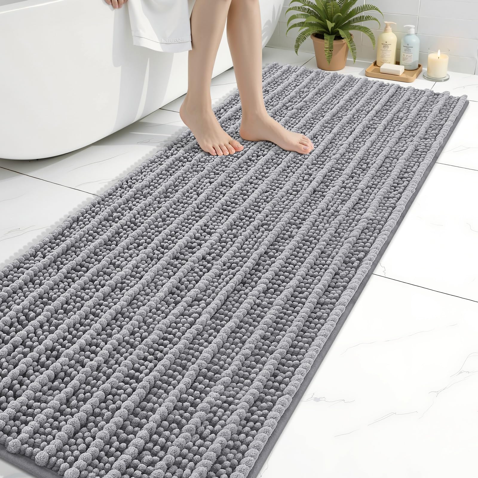 Arotive Bathroom Rugs Mat 70x24, Soft Absorbent Chenille Shaggy Bath Mat