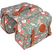 TOURBON Waterproof Canvas Bicycle Bike Rear Seat Carrier Bag Cycling Double Pannier Bag Pack