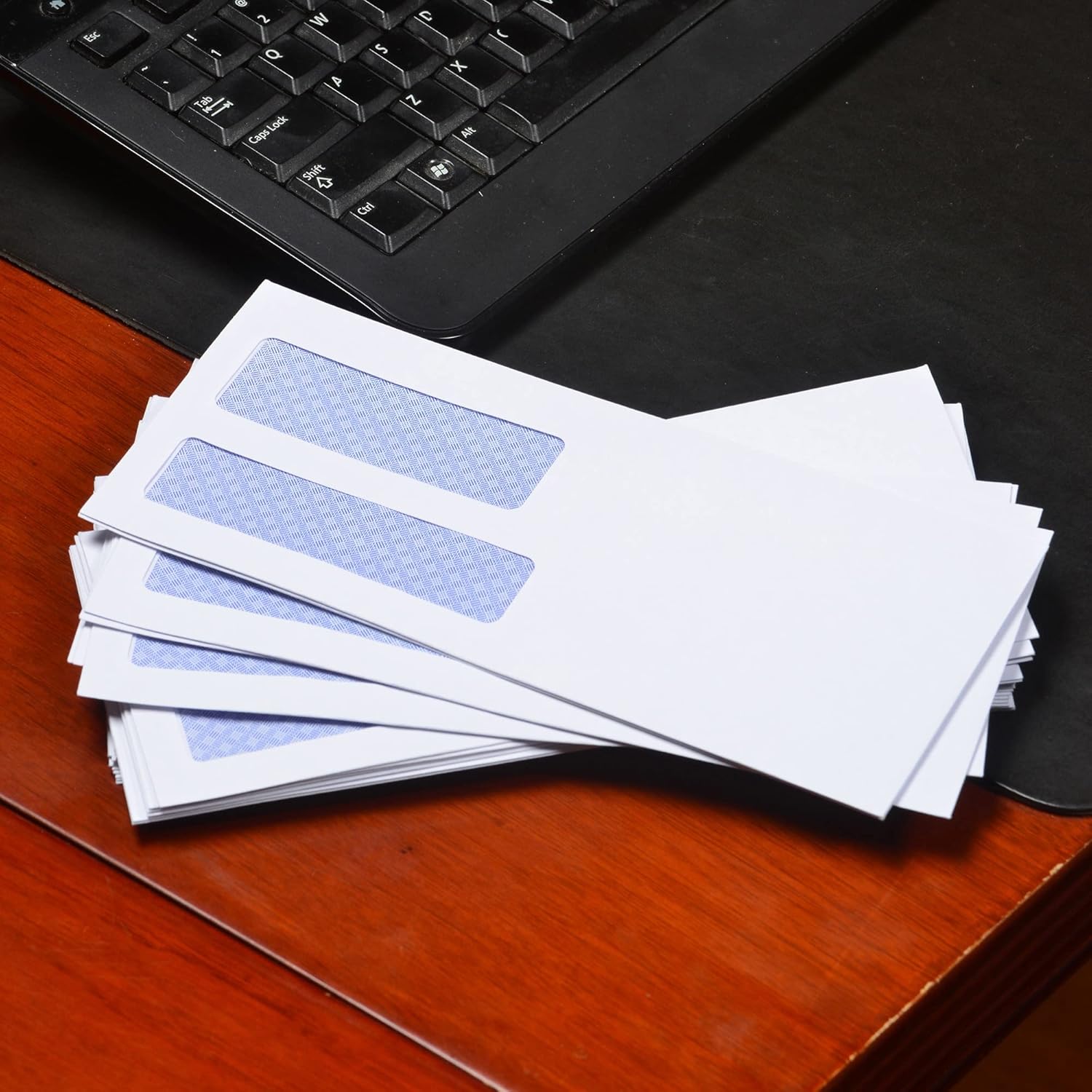 Quality Park #9 Security Envelopes, Double Window, Tamper Evident, Self Seal, Invoices/QuickBooks Statements, 3-7/8" x 8-7/8", 24 lb White, 500/Box (QUA67529)