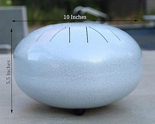 Miniatura 5 de Tambor de lengua de acero, 11 notas, 10 pulgadas, tambor de mano, tambor de chakra, percusión con bolsa de viaje acolchada y mazos (10 pulgadas,