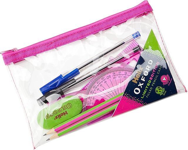 Zestaw do egzaminów Helix Oxford Clash Filled Pencil - różowy