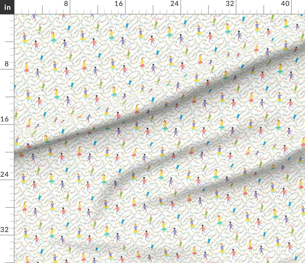 Spoonflower Fabric - Little Girls Women Girl Power Funny Strong Printed on Petal Signature Cotton Fabric by The Yard - Sewing Quilting Apparel Crafts Decor