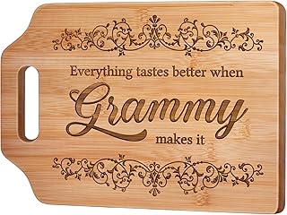 AceThrills Grammy Gifts, Grammy Gifts ideas for Birthday, Christmas, Mothers Day - Engraved Bamboo Cutting Board 12.3"L x 8.7"W x 0.4"Th