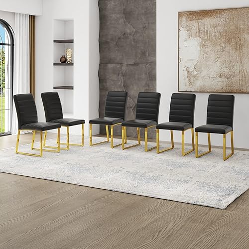 Miniatura 10 de Juego de 4 sillas de comedor modernas, sillas de cocina de piel sintética gris, sillas de comedor tapizadas sin brazos con patas mentales plateadas,