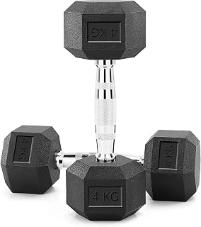 SKY LAND Dumbbells-Rubber Coated Cast Iron Hexagonal Weights for Strength Training, Available in 2.5kg,3kg,4kg,5kg,7.5kg,10kg,12.5kg,15kg,17.5kg,20kg,22.5kg,25kg,27.5kg,30kg,32.5kg,35kg,37.5kg