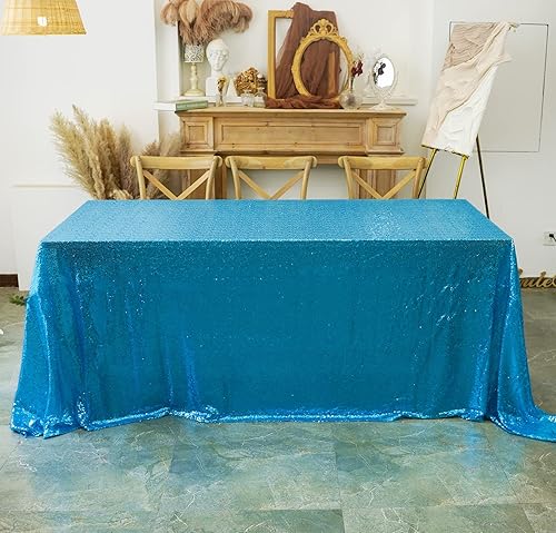 Miniatura 2 de WISPET - Mantel de lentejuelas de 60 x 102 pulgadas, azul bebé, para boda, fiesta, despedida de soltera, rectangular