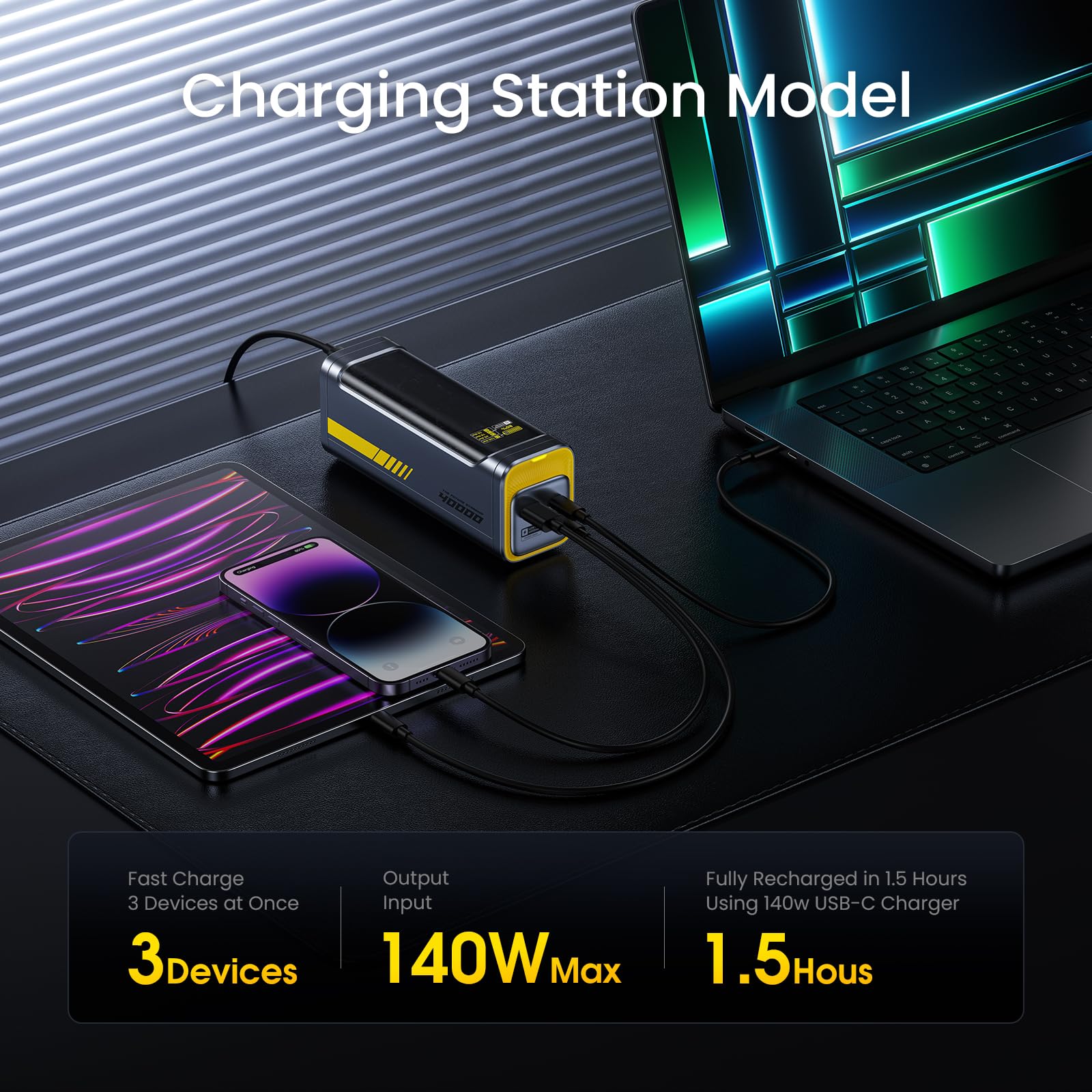 Amazon.com: AOHI 140W PD3.1 The Future Starship 2-in-1 40000mAh