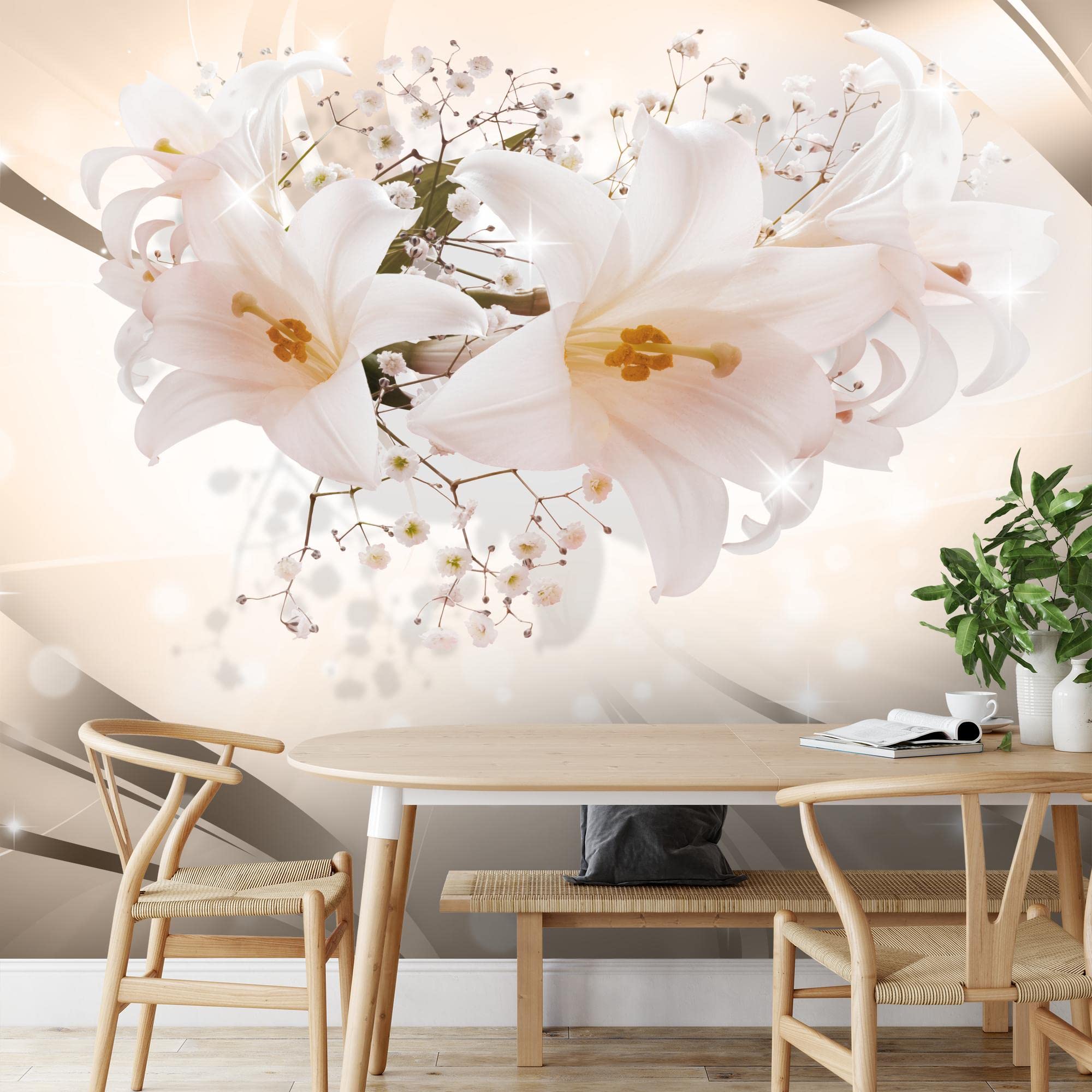 Fotobehang Bloemen Lelie396 x 280 cm - Vliesbehang Woonkamer Slaapkamer Kantoor Hal Decoratie Muurschilderingen XXL Moderne Wanddecoratie - 100% MADE IN GERMANY - Runa Behang - 9206012b