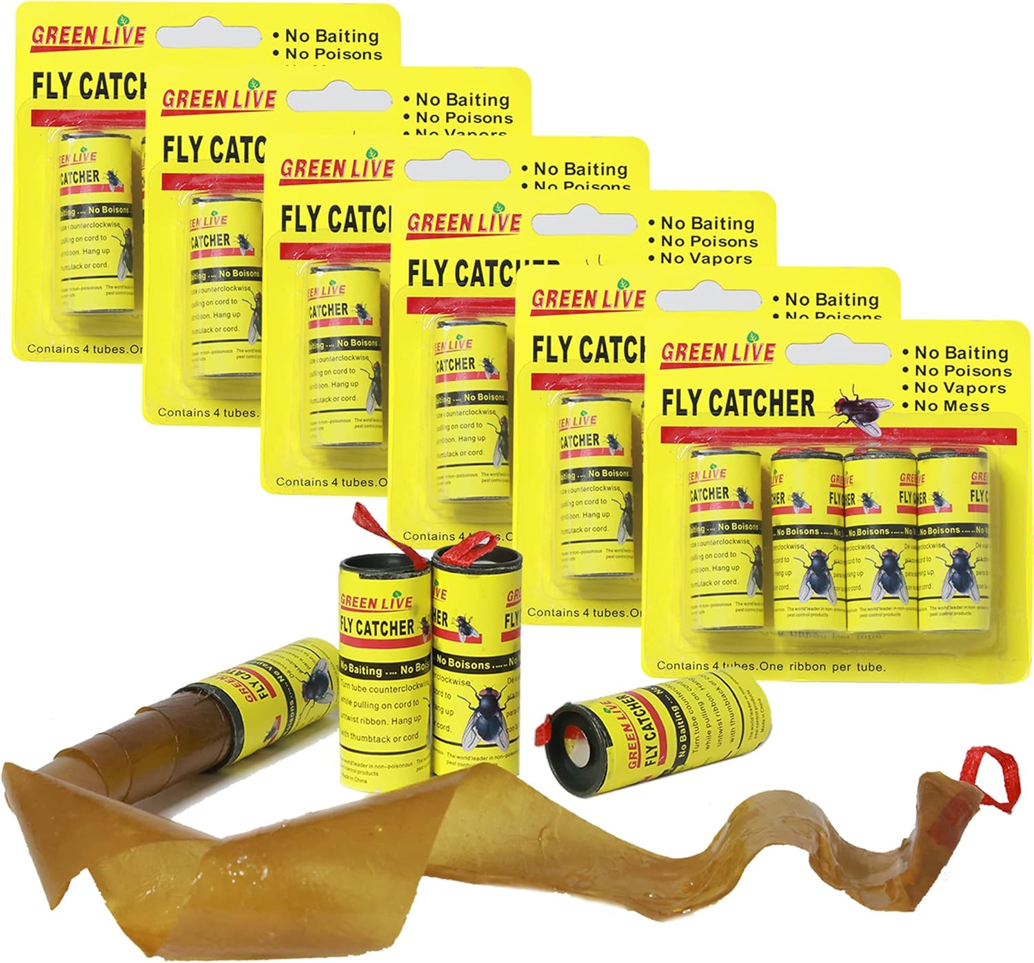 24 Pack Fly Strips Traps Paper Roll,Fly Ribbons Kuwait Ubuy