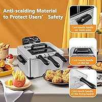 Vista 11 de MEDIMALL Freidora profunda con canasta, freidora de aceite eléctrica de 3.2 cuartos de galón / 12 tazas para uso doméstico, freidora pequeña