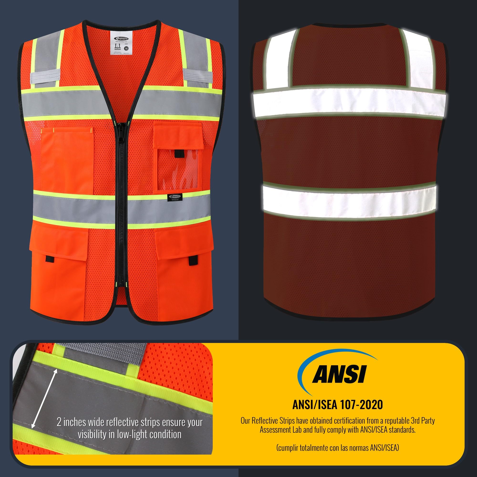 Snapklik.com : JKSafety Safety Vest For Men Women Hi Vis Relfective Vest