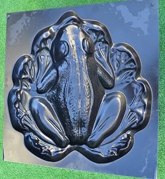 Concrete Mold Frog Gigant on Leaf Garden Accessories Stone ABC Plastic 1 pc (A05)