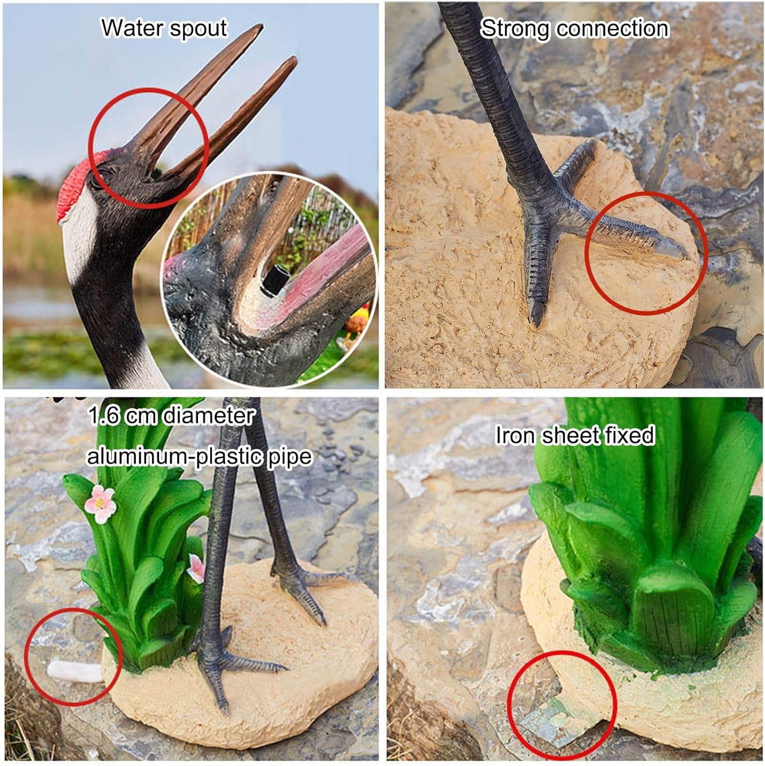 Garden Pond Spitters, Animal Pond Fountains, Outdoor Water Feature Statue, Garden Decor for Koi Pond, for Garden, Yard, Lawn, Birthday Friends(43 * 25 * 87cm/16.9 * 9.8 * 34.2in)
