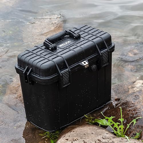 Miniatura 4 de MEIJIA Funda rígida impermeable para cámara para todo tipo de clima con espuma de ajuste personalizado incluida, elegante negro, apto para drones,